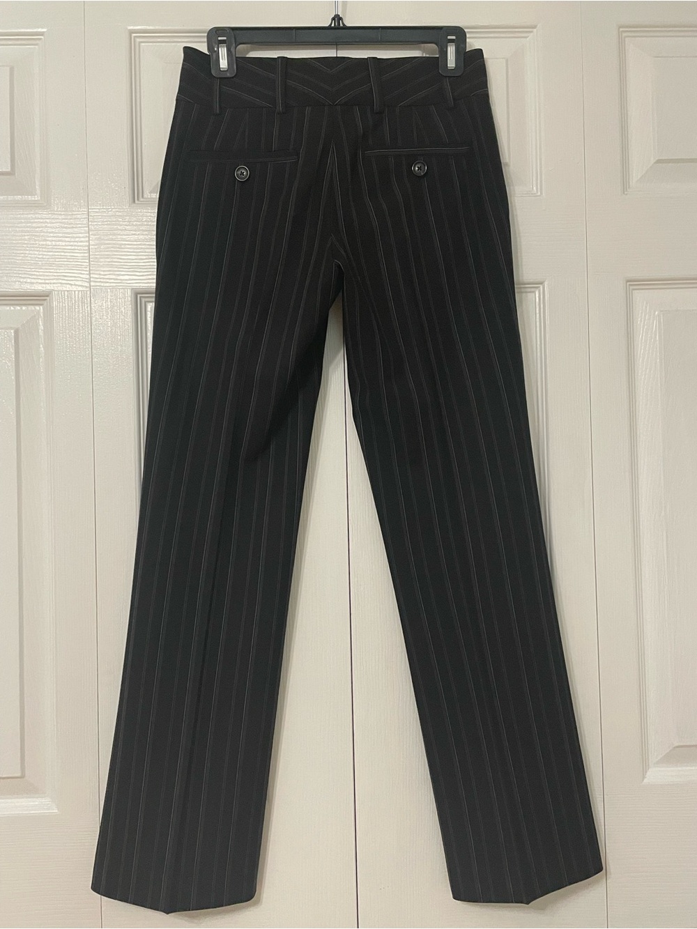 Calvin Klein Black Pinstripe Dress Pants - Size 0 - Picture 3 of 8